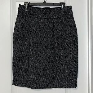 Elegant Black Tweed Skirt